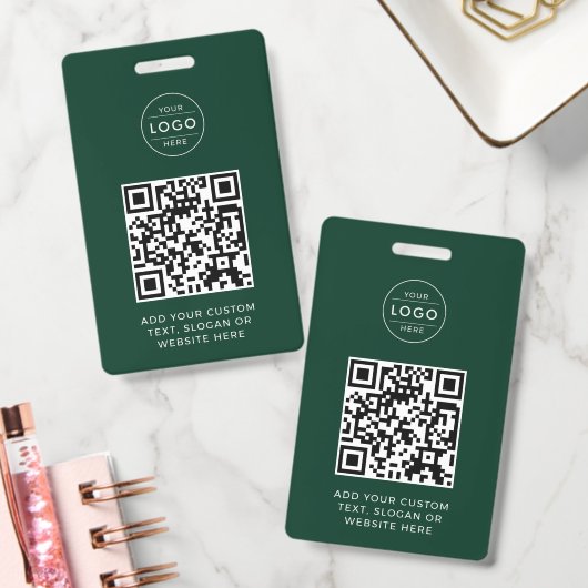 Bosgroen QR-code Aangepast bedrijfslogo Badge (Kantoor)
