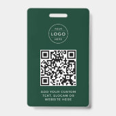 Bosgroen QR-code Aangepast bedrijfslogo Badge (Achterkant)