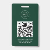Bosgroen QR-code Aangepast bedrijfslogo Badge (Voorzijde)