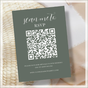 Bosgroen QR-code Bruiloft RSVP Informatiekaartje
