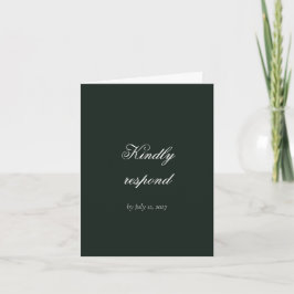 Bosgroen Rococo Huwelijks RSVP Kaart