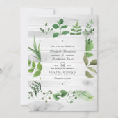 Bosgroen Rustieke QR-code RSVP Huwelijk Kaart (Voorkant)