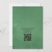 Bosgroen Rustieke QR-code RSVP Huwelijk Kaart (Achterkant)