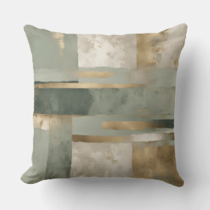 Bosgroen saliegoud beige karos kussen