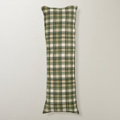 Bosgroen Tartan Plaid Lichaamskussen (Voorkant Verticaal)