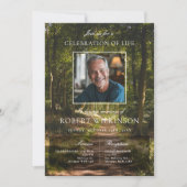 Bosgroen viering van het leven Begrafenisfoto Kaart (Voorkant)