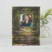 Bosgroen viering van het leven Begrafenisfoto Kaart (Staand voorkant)