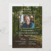 Bosgroen viering van het leven Begrafenisfoto Kaart (Voorkant)