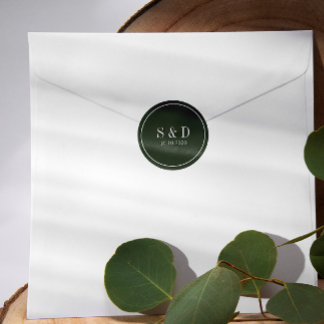Bosgroen | Weddenschap Klassieke monogram Ronde Sticker