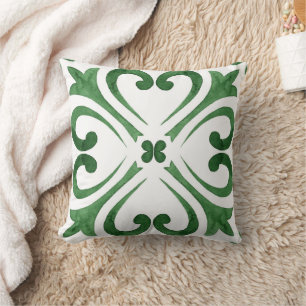 Bosgroen & Wit Marokkaans Azulejo Kussen