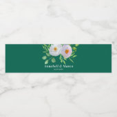 Bosgroen Witte Bloemen Waterfles Etiket (Enkel label)