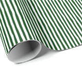Bosgroen & Witte Scheve Strepen Cadeaupapier (Rol Hoek)