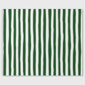 Bosgroen & Witte Scheve Strepen Cadeaupapier (Vlak)