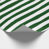 Bosgroen & Witte Scheve Strepen Cadeaupapier (Hoek)