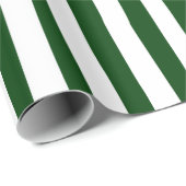 Bosgroen & Witte Scheve Strepen Cadeaupapier (Rol Hoek)