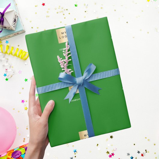 Bosgroen zakelijk bedrijfslogo cadeaupapier