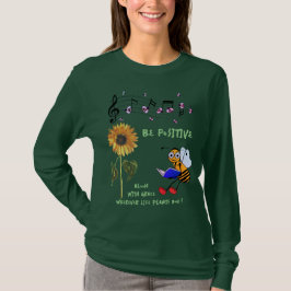 Bosgroen Zonnebloembijen positief T-shirt