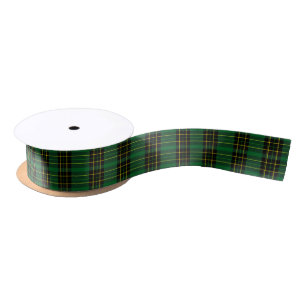 Bosgroen, Zwart, Geel Groen Schots DIY BG #2 Satijnen Lint