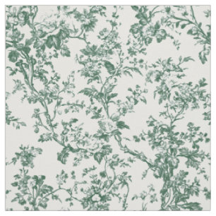 Bosgroene bloem toile stof