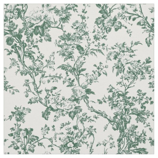Bosgroene bloem toile stof (Swatch)