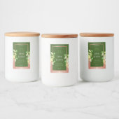 Bosgroene bloemenproductlabels met roze goud voedselcontainer etiket (Flessen)