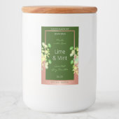 Bosgroene bloemenproductlabels met roze goud voedselcontainer etiket (Voorkant)
