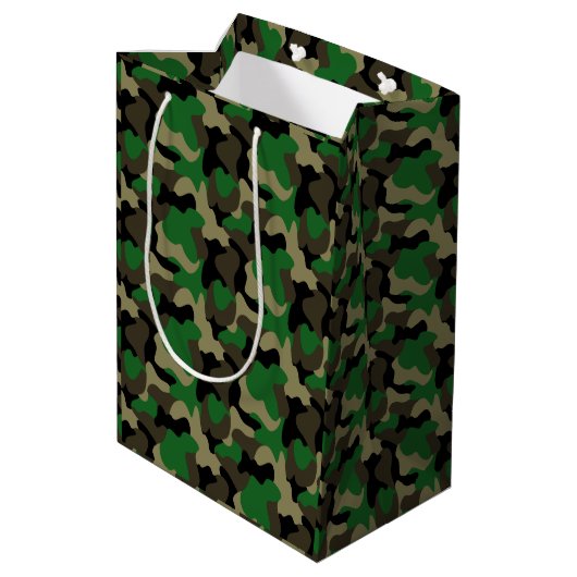 Bosgroene bos camouflagevibes medium cadeauzakje (Achterkant Gekanteld)