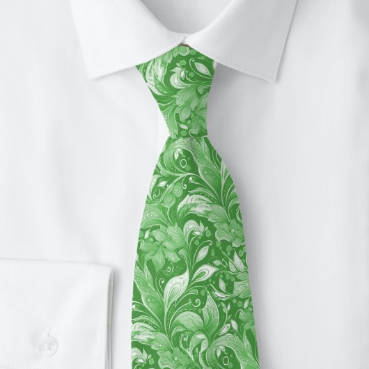 Bosgroene Botanische Batik Stropdas