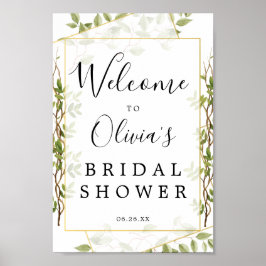Bosgroene Bruiloft Bridal Shower Welkomstbord Poster