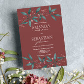 Bosgroene bruinbessen met bloemperbinding kaart