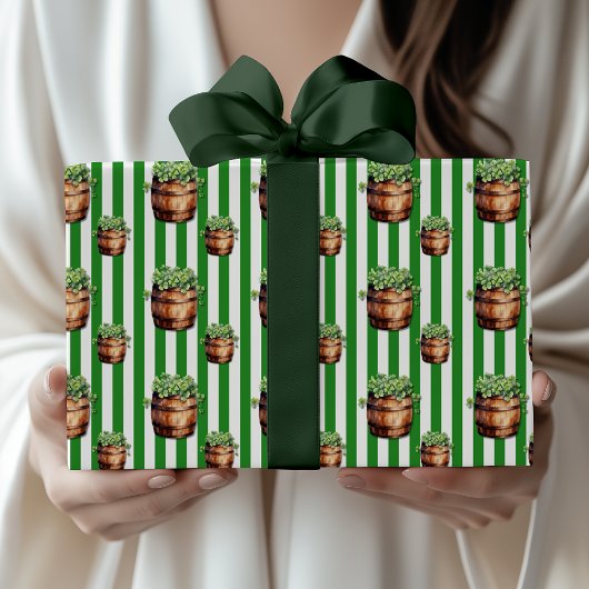 Bosgroene chic klaver ton St. Patrick-dag Cadeaupapier