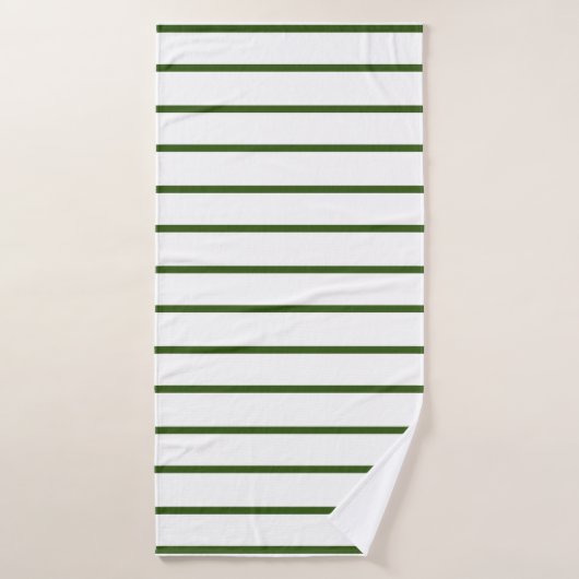 Bosgroene decoratieve streeppatroon bad handdoek (Badhanddoek)