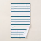 Bosgroene decoratieve streeppatroon bad handdoek (Handdoek)
