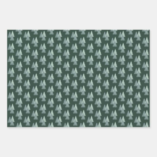 Bosgroene denboom kerstboombos inpakpapier vel (Voorkant 3)
