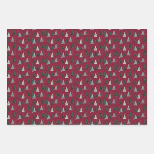 Bosgroene denboom kerstboombos inpakpapier vel (Voorkant 2)