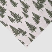 Bosgroene dennenboom boslandpatroon tissuepapier (Detail)