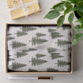 Bosgroene dennenboom boslandpatroon tissuepapier (Geschenk)