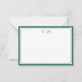 Bosgroene drie Border Monogram Notitiekaart Notitiekaartje