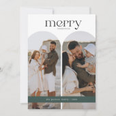 Bosgroene Dubbele Boog Foto Feestdagenkaart (Voorkant)