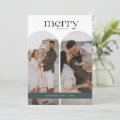 Bosgroene Dubbele Boog Foto Feestdagenkaart (Staand voorkant)