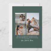 Bosgroene dubbele boogfoto feestdagenkaart (Achterkant)