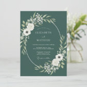 Bosgroene Elegante Bosbruiloft Kaart (Staand voorkant)