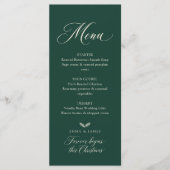 Bosgroene Elegante Script Kerst Huwelijksmenu Menu (Voorkant)