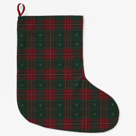 Bosgroene en Cranberry Tartan Huisdieren Kous Grote Kerstsok
