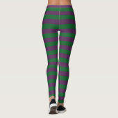 Bosgroene en Paarse strepen Leggings (Achterkant)