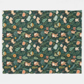 Bosgroene fleece deken met levendige dieren (Voorkant (Horizontaal))