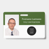 Bosgroene foto ID naam badge (Voorzijde)