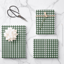 Bosgroene Gingham Inpakpapier Vel