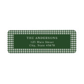 Bosgroene Gingham Retouradres Etiket (Voorkant)