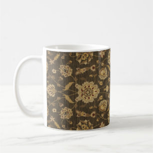 Bosgroene gouden bloementapijt koffiemok